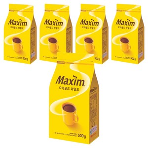 맥심 모카골드 마일드 원두커피, 500g, 1개입, 5개