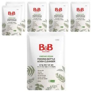 비앤비 베리 식초 담은 비건 젖병 & 식기 세정제 리필형, 6개, 500ml