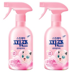 피죤 스프레이 강력 섬유탈취제 핑크로즈, 430ml, 2개