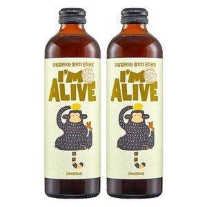 아임얼라이브콤부차 유리병 진저레몬, 315ml, 2개