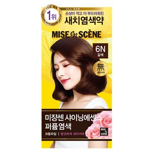 미쟝센 샤이닝 에센스 새치전용 염색제, 6N갈색, 2개