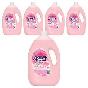샤프란 섬유유연제 핑크 센세이션 플러스 본품, 3.1L, 5개