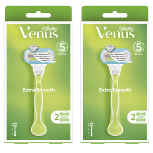 Venus 정품 엑스트라 스무스 여성용 면도기 핸들 + 날 2p 세트, 2개, 1개입