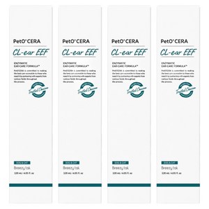 페토세라 자연유래 효소 반려동물 저자극 집중케어 귀세정제 클이어 EEF, 120ml, 4개