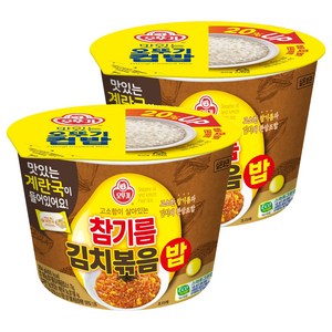 오뚜기 컵밥 참기름김치볶음밥+계란국, 264g, 2개