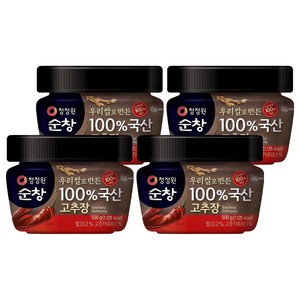 청정원순창 우리쌀로 만든 100% 국산 고추장, 500g, 4개