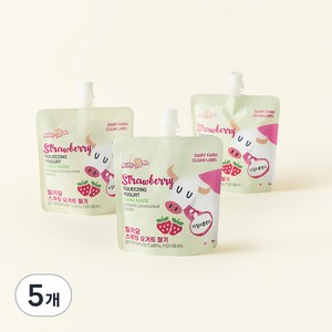 밀키요 스퀴징 요거트 딸기, 120ml, 3개입, 5개