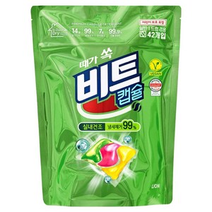 비트 캡슐 실내건조 캡슐세제 그린 플로럴향, 42개입, 1개 골드박스 특가
