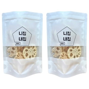바삭바삭하게 말린 건조 연근칩, 80g, 2개