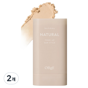 OBge 내추럴 톤업 선스틱 SPF50+ PA++++, 18g, 2개