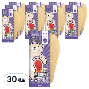 곰도리 여성용 큰발바닥 깔창 핫팩 좌우한쌍 세트 80g M, 30세트