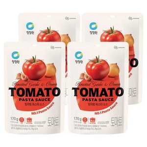 청정원 토마토 스파게티소스 싱글파우치, 170g, 4개