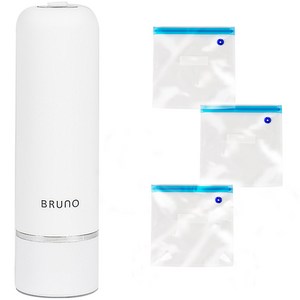 BRUNO 원터치 미니 무선 진공포장기 BVS-2128W + 진공 지퍼백 중 3p