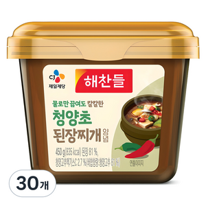 해찬들 물로만 끓여도 칼칼한 청양초 된장찌개양념, 450g, 30개