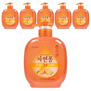 [비건라이프] 자연퐁 비린내 걱정없는 주방세제 오렌지 펌프타입, 490ml, 6개