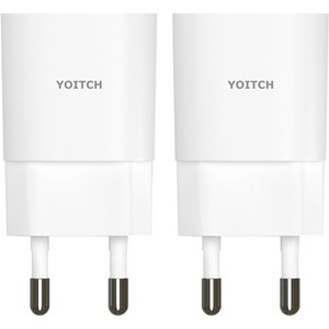 요이치 아이폰 USB 아답터 유선충전기 케이블 미포함, 화이트, 2개