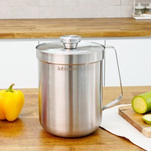 인블룸 완벽밀폐 스텐 음식물 쓰레기통 3L, 그레이, 1개