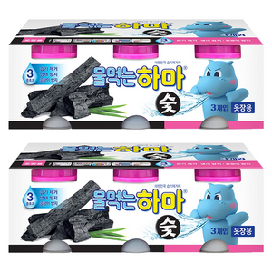 물먹는하마 숯 습기제거제 본품, 280g, 6개