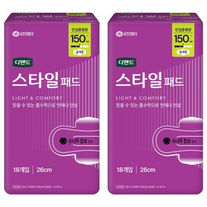 디펜드 여성용 스타일 참숯 패드형 성인기저귀, 18개입, 2개