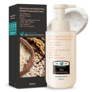 헤트라스 아침햅쌀 약산성 대용량 딥 클린 버블 클렌징 폼, 500ml, 1개