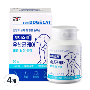 후디스펫 반려동물 장케어 유산균, 60g, 장건강/유산균, 4개
