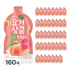 자연은 요거상큼 젤로 앤 복숭아 젤리형 음료, 100ml, 160개