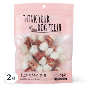 띵크유어도그티 강아지 딩고껌 소형 15P, 소고기, 240g, 2개