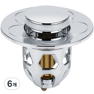 화장실 세면대 배수 필터 배수구 트랩 실버, 6개