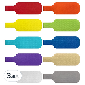 랩잇 벨크로 네임택 라벨 10종 세트 410-CL-MD-MC, 3세트, 혼합색상