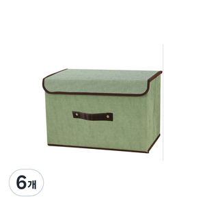 마켓에이 접이식 부직포 보관함 L, 그린, 6개