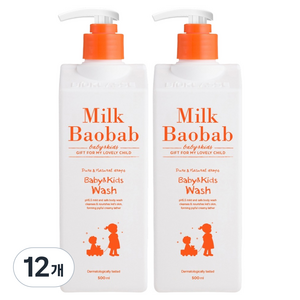 밀크바오밥 베이비앤키즈 바디 워시, 500ml, 12개