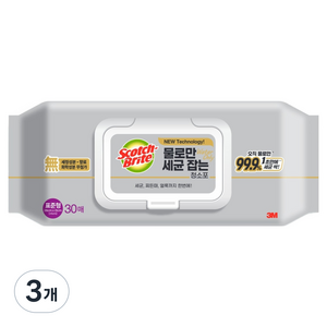 스카치브라이트 물로만 세균 잡는 청소포 표준형 30p, 3개