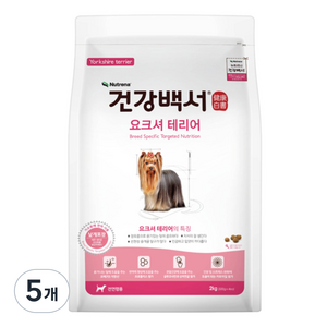 뉴트리나건강백서 강아지 기능성 사료, 요크셔테리어, 2kg, 5개