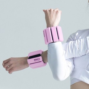 이노이 중량밴드 손목 발목아령 실리콘 모래주머니 2p 세트, 핑크, 900g