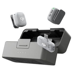 DJI 무선 Mic Mini 2 TX 송신기 2p + 모바일 RX 수신기 1p + 충전 케이스 세트, 혼합색상