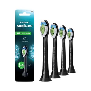 소닉케어 옵티멀 화이트 칫솔모 블랙 4p, HX6064/91, 1개