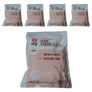 백설 브라운 자일로스 설탕, 1kg, 5개