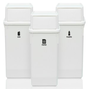 코멧 홈 깊은 쓰레기 분리수거함 60L 3p, 화이트