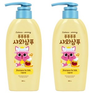 베비언스 핑크퐁 유아용 샤와샴푸 자몽릴리향, 380ml, 2개