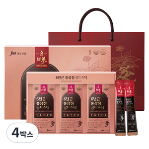 JW생활건강 6년근 홍삼정 골드스틱 30포+쇼핑백, 300g, 4박스