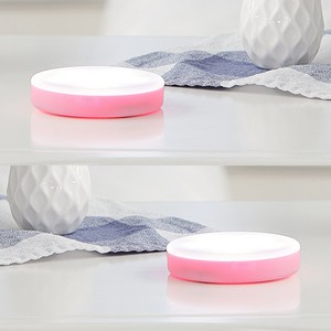 아이린 USB 충전식 터치 무드등 2p, 무드등(핑크), 불빛(화이트)