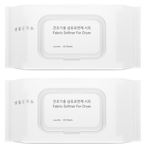 생활공작소 건조기용 섬유유연제 시트 라벤더향, 80매, 2개