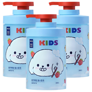 메디안 365 데이즈 충치불소 어린이 펌핑치약 레드베리민트향, 300g, 3개