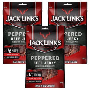 잭링크스 비프 져키 페퍼 육포, 50g, 3개