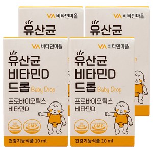 비타민마을 유산균 비타민D 베이비 드롭, 10ml, 4개