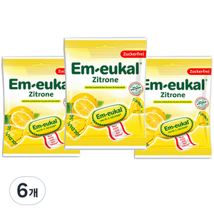 엠오이칼 레몬 무가당 캔디, 75g, 6개