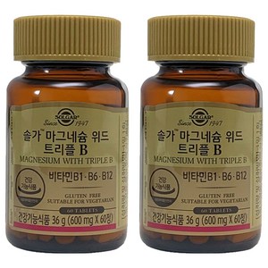 솔가 마그네슘 위드 트리플B 36g, 60정, 2개