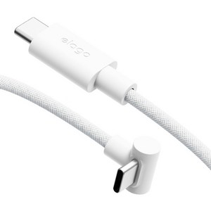 엘라고 60W PD C to C 90도 고속 충전 케이블, 화이트, 1개, 2m