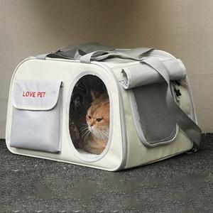 코믈리 반려동물 삼면통풍 이동가방+이너쿠션세트, 그레이, 1개