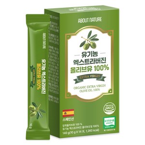 어바웃네이처 유기농 엑스트라버진 올리브유 14p, 140g, 1개